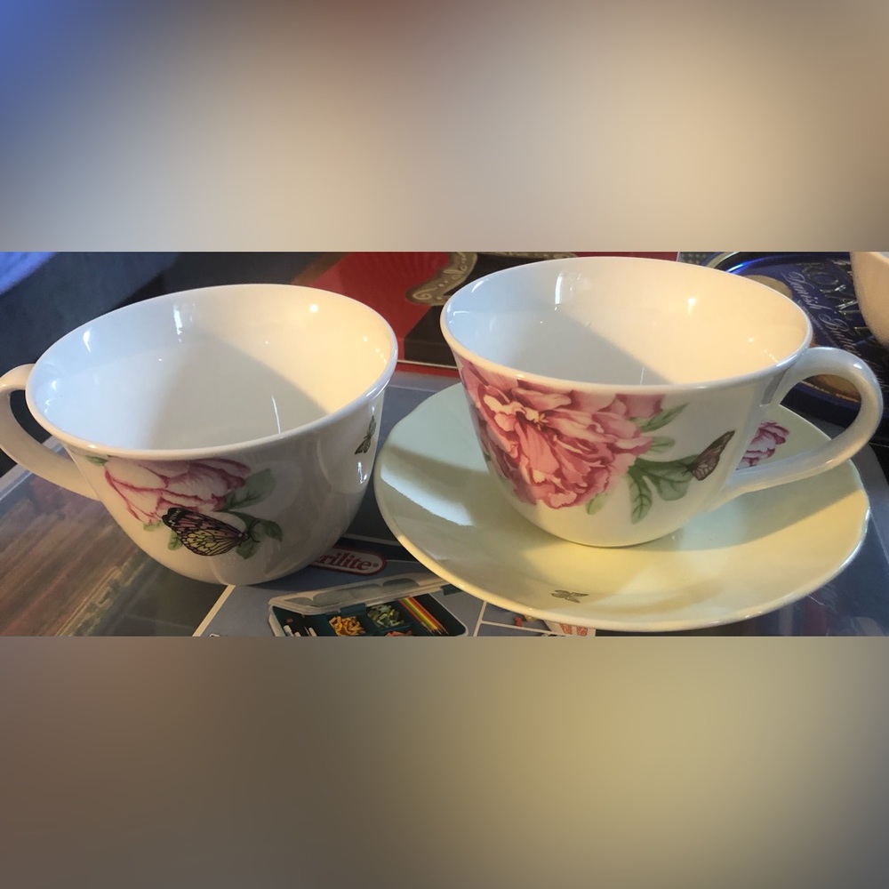 Miranda Kerr for Royal Albert Everyday Friendship 2 Cups And Saucer Plate 3 Pc